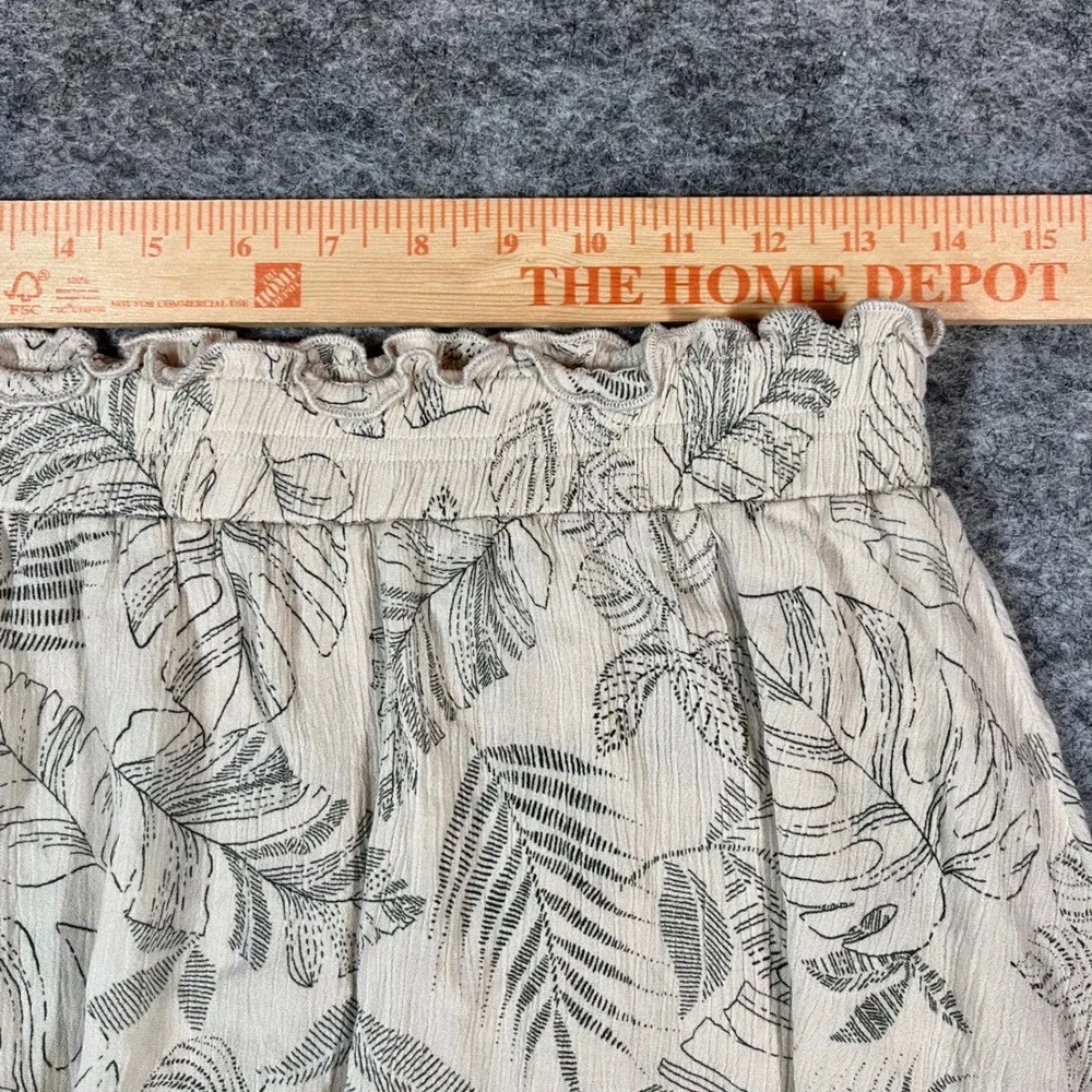 Paper Crane Tiered Mini Skirt Womens‎ M Cream Tropical Ruffle Coastal Beach Boho